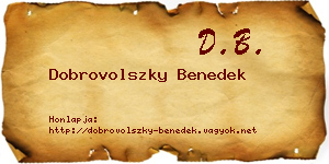 Dobrovolszky Benedek névjegykártya
