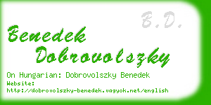 benedek dobrovolszky business card